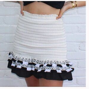 Free the Roses Gillian Skirt Smocked Fringe Sz M NWT Boho Festival